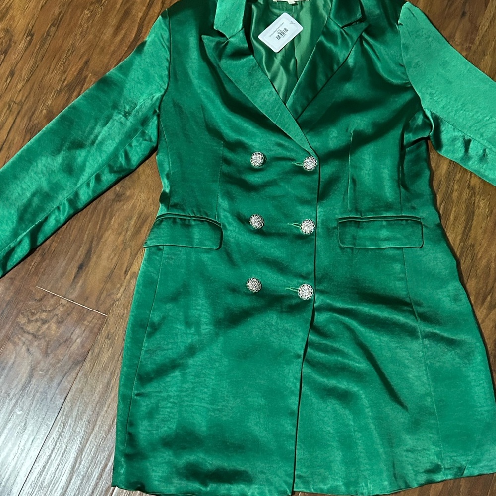 Green Double-Breasted Women's Jacket